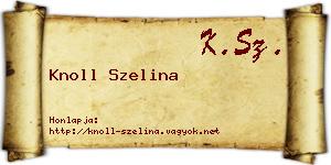 Knoll Szelina névjegykártya